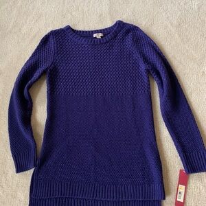 Merona Purple Crew Neck Sweater with Knitted Texture
